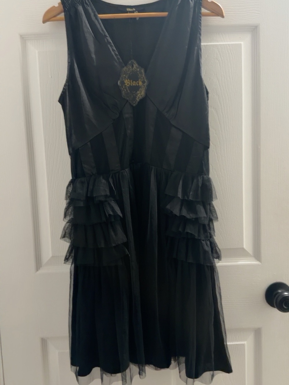 Black Brand Black Layered Ruffle Party Dress for Kids